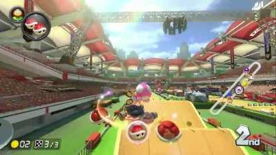 Spiny shell stops just to hit them