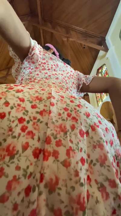 Naughty girl at church 