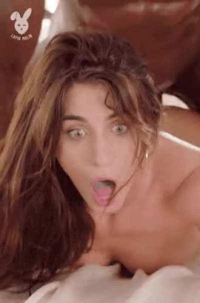 When she realizes the size in her pussy