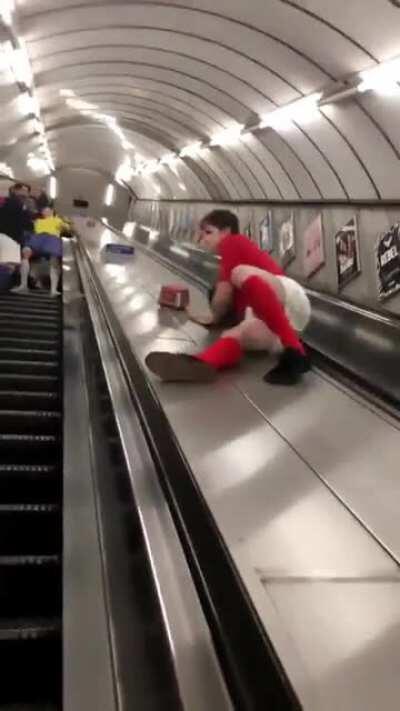 HMPT after I slide in the middle of the escalator