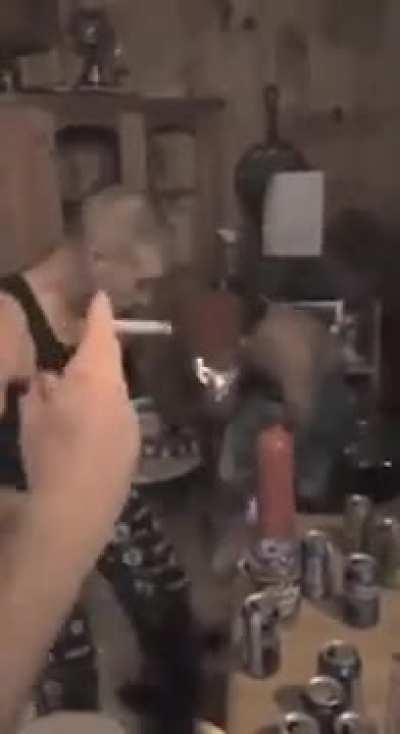 Idiot vs a flaming shot