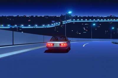 Rendered this remake of the ESPRIT 空想 - Summer Night GIF (made in Blender)