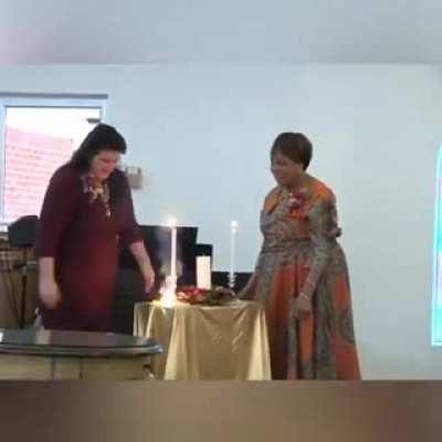 Trying to put out a match