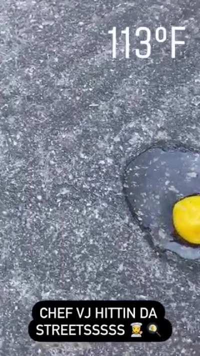 Cooking an egg on the sidewalk, part 2