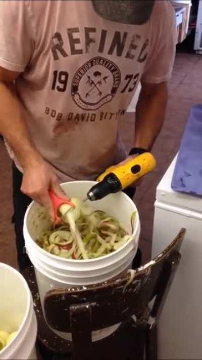 The way this legend peels apples