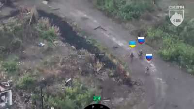 A Ukrainian soldier, pretending to be one of them, kills two Russian soldiers with shots to the head from an automatic rifle near Pokrovsk.