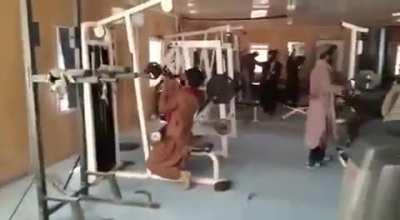 Taliban in an US Base Gym after taking control of Kabul. First time in a gym?
