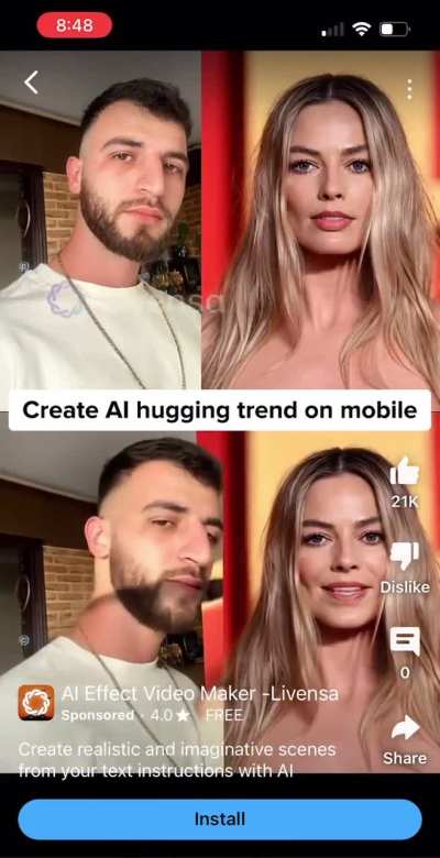 Creepy guy imagines himself with multiple female celebrities using AI 