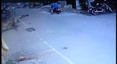 Ran over by rickshaw.