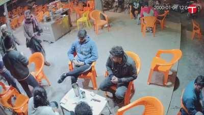 CCTV footage of residents at a local eatery in Karachi's Gulshan-e-Iqbal being robbed in plain sight.