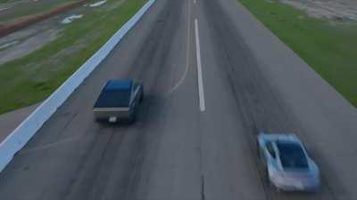 Finally the Porsche rematches the CyberTruck, it goes better this time