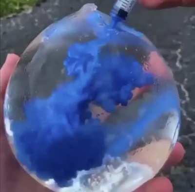 Frozen water balloon