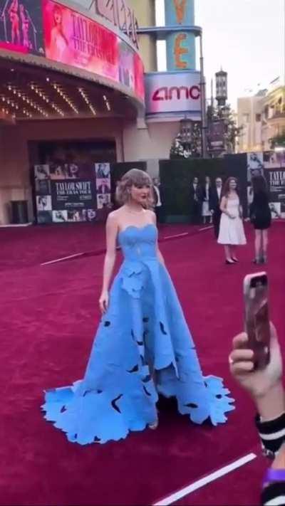 on the red carpet for the Eras Tour Premiere