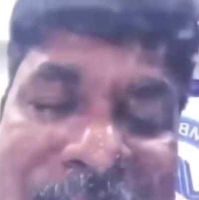 He’s under the water