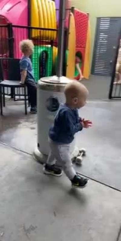 My kid thinks he’s sanitising his hands