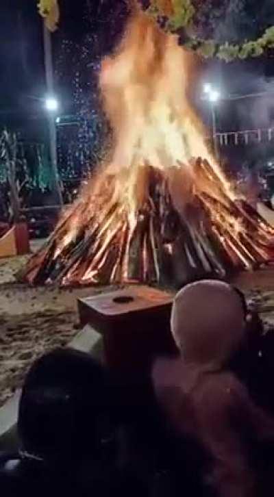 Extreme fire walking in a temple, Kerala India