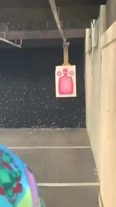 To be a cocky shooter at the gun range..