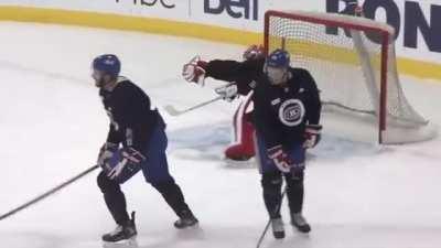 Price swaggers after save on Edmundson during practice