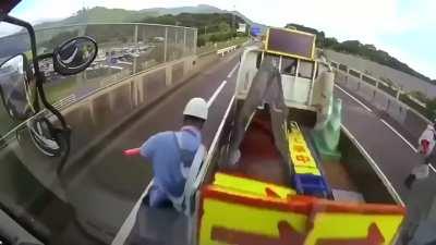JP: Worker gets crushed by a car load
