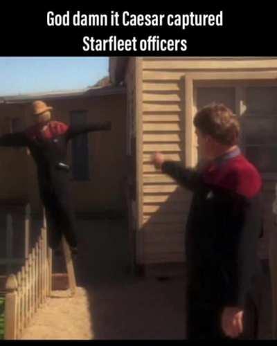 Starfleet officers like you belong on a cross