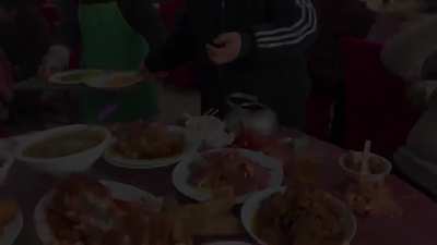 Kid casually ate foods that meant for everyone on the table