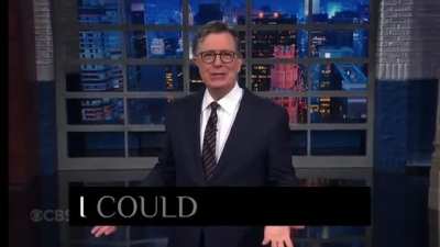 Colbert plugs No Kings after saying Hegseth only wants big strong leaders that could birth a ten pound baby out of their waddle + Hegseth does funny pull-ups