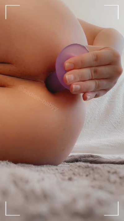 Forcing this thin dildo into my tight asshole