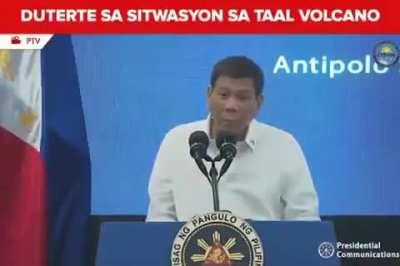 Saw a screenshot of Duterte saying he will put a cap at Taal's crater, well here's the video.. And DDS eto ba yung sinasabi nyong matalino?