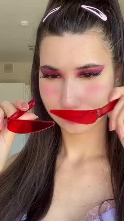 I mean, the serrated knife-edge laying across your nose should be enough to tip you off that this was a bad idea.