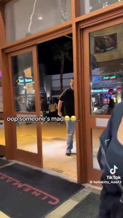 Got caught after sneaking into theater