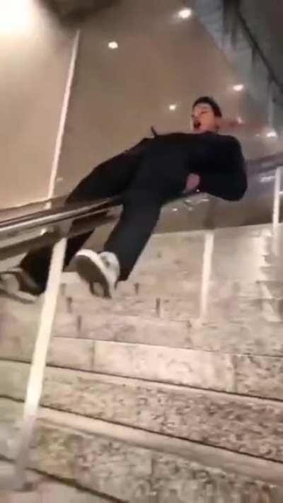 WCGW sliding down the handrail