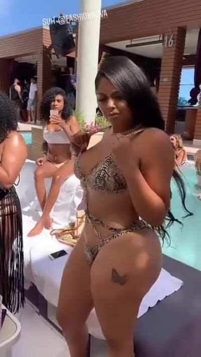 Showing off at a pool party