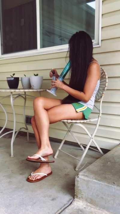 Smoke with me or stare at my feet 