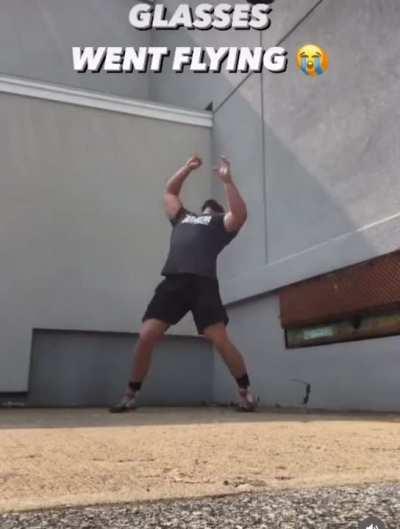 WCGW throwing a heavy bag up in the air without securing your glasses