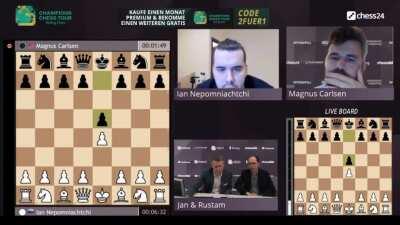 Power of 2. Ke2!! shown against Magnus!