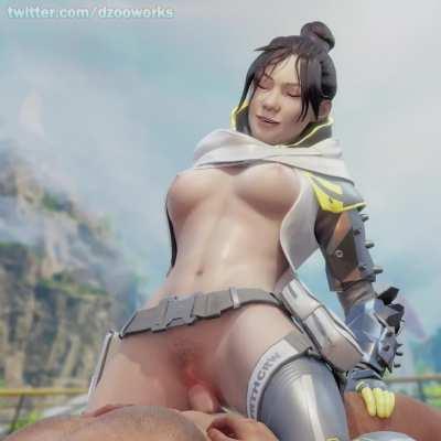 Wattson, Wraith, Loba, Horizon, Lifeline, Bangalore, Rampart, Valkyrie; riding that cock in Olympus (Compilation video)[OC]