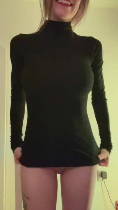 Just squeezing this dress over...