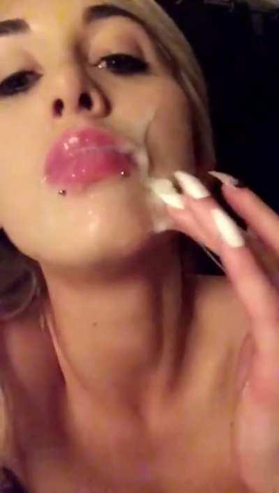 Looking pretty and dumb when I'm covered in cum