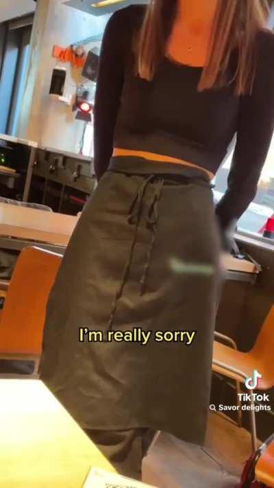 That poor young waitress, she did so well keeping herself together.