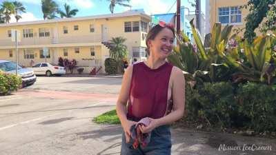 you lost a bet from your bully and the winner got to send out the loser's girlfriend in a revealing outfit. You were so embarrassed but for some reason it seemed like your girl had no qualms about it at all.. also why are you hard?