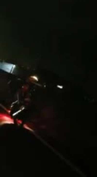 idiot does wheelies during night on a highway