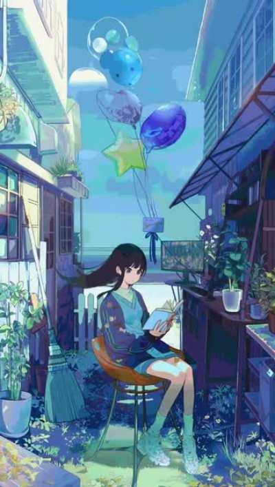 Immersed in the book (@hamukukka)