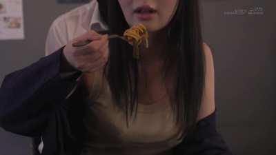 Woman visits the local restaurant