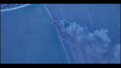 Two Russian S-400 launchers being hit and destroyed by Ukrainian loitering drones on December 14, 2025 (Belgorod region, Russia)