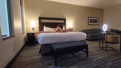 Wife devours cock while I watch from the corner