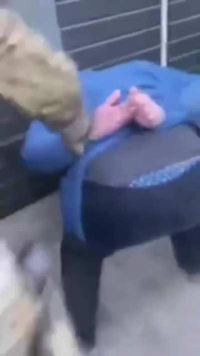Cruel detention of either Russian sympathizers or representatives of crime(unclear/unknown) but civilians in Dnepropetrovsk, Ukraine(Video posted April 5th)