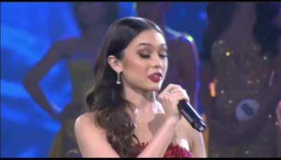 Michelle Arceo answer on Miss World 2021 q&a, but the camera cuts into the corrupts