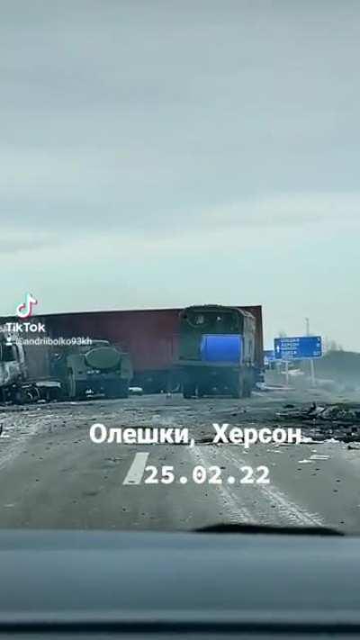 VKS destroyed Ukrainian convoy in the vicinities of Kherson.