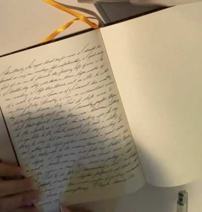 Time lapse of a page of cursive x