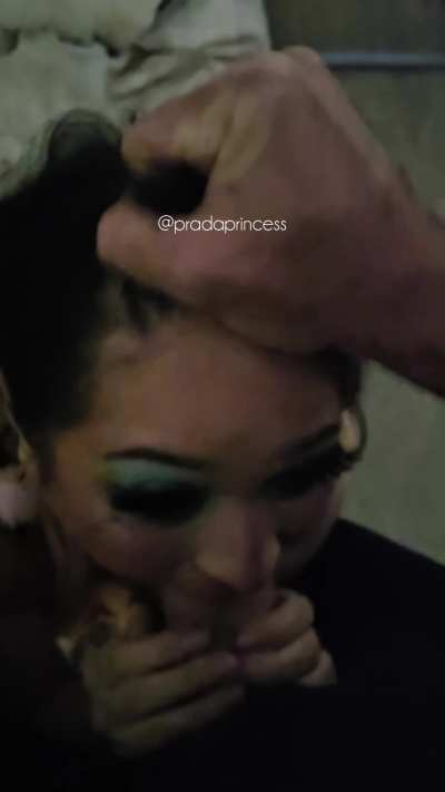 Gagging on daddy's cock and fingers on a street corner like a good slut part 2